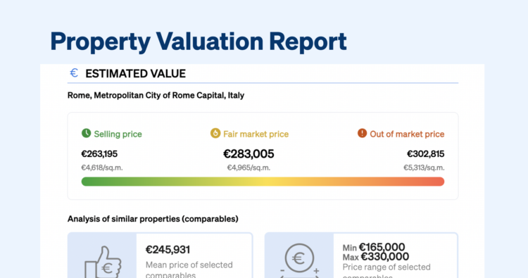 All the sections of CASAFARI's comparative market analysis report