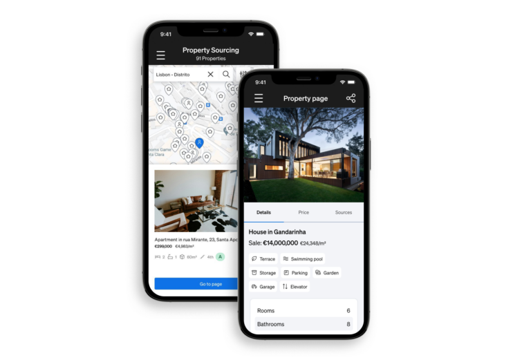 With CASAFARI's Mobile App real estate professionals can use their mobile phones to see all characteristics and the full history of each property on the market