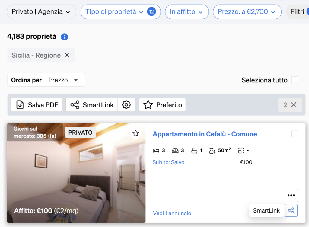 Creazione di uno Smartlink con la Ricerca di Immobili