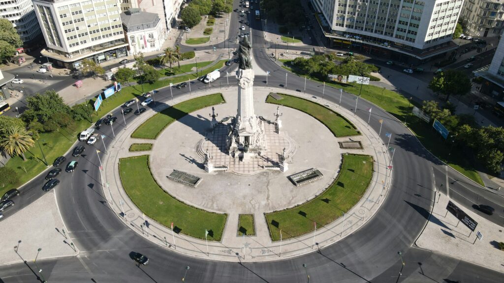 Rotunda do Marquês de Pombal, no centro de Lisboa