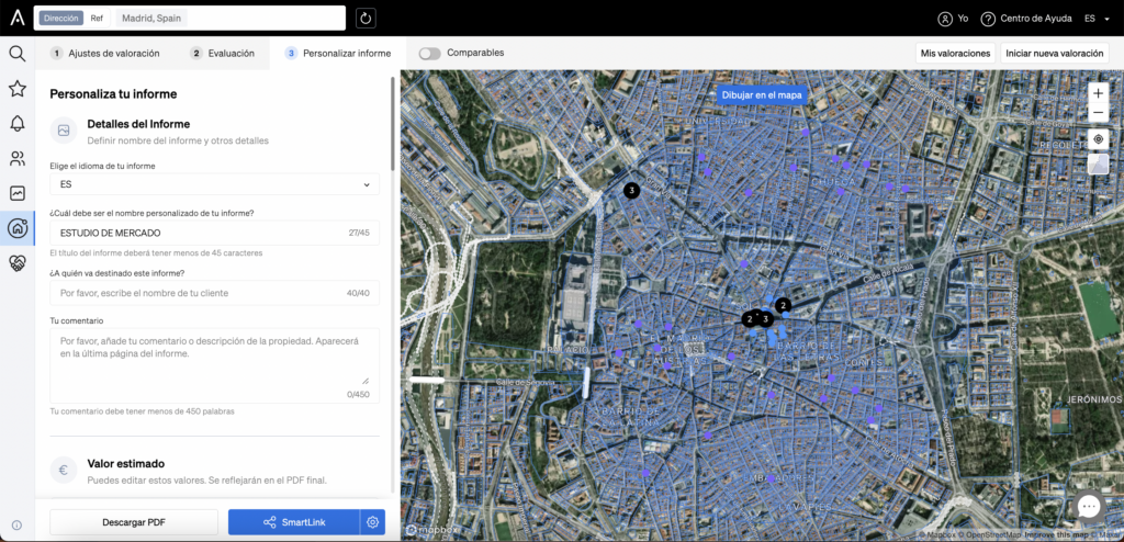 Personaliza tu informe de valoración inmobiliaria