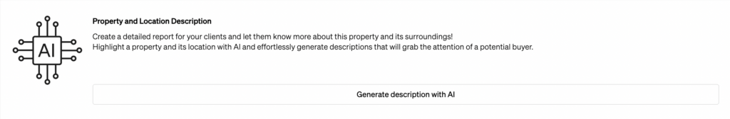 AI-generated property and location descriptions